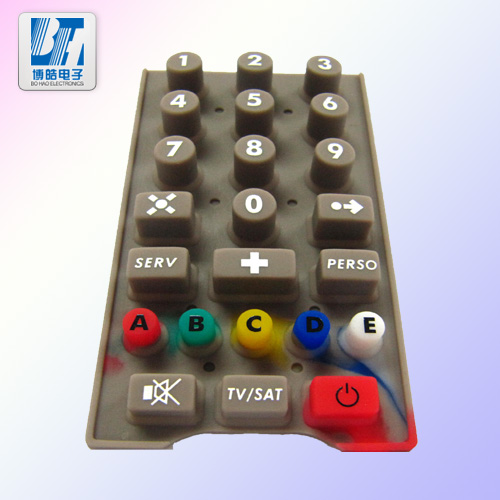 咖啡色硅胶遥控器按键  博皓供应多色按键 可定制生产