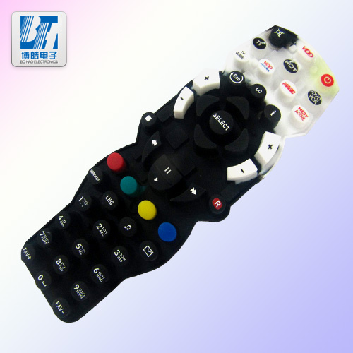 遥控器荧光按键 遥控器硅胶夜光按键 丝印工艺 彩色款式